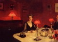 Una mesa para cenar en la noche retrato John Singer Sargent